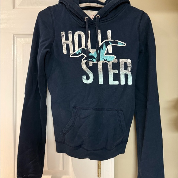 Hollister Tops - Hollister Dark Blue Hoodie Y2K